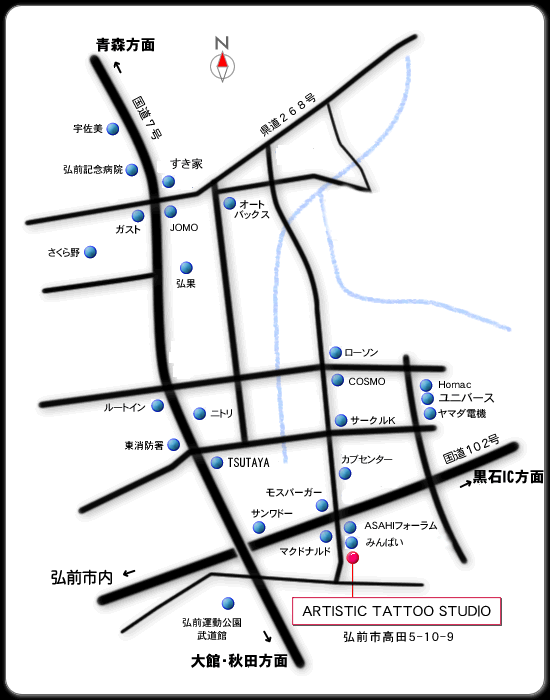 ARTISTICTATTOOSTUDIO MAP